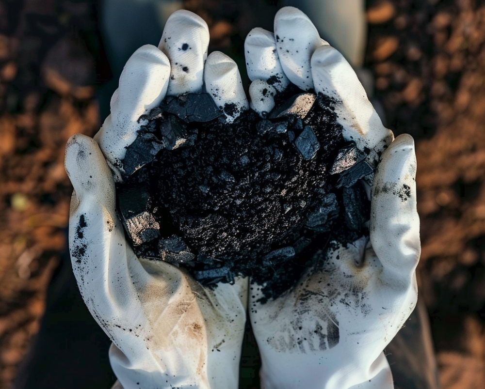 Produce biochar from the residual biomass resulting from the maintenance of olive and cork trees and the anaerobic fermentation residues to amend soil.